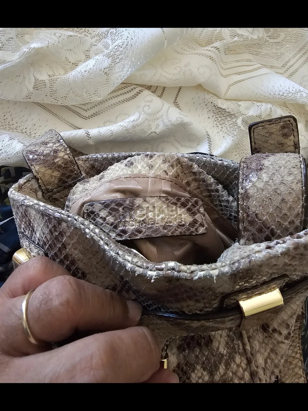 Michael Kors Snake-Print Crossbody Bag